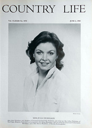 Miss Julia Nicholson Country Life Magazine Portrait June 2, 1983 Vol. CLXXIII No. 4476 - Copy