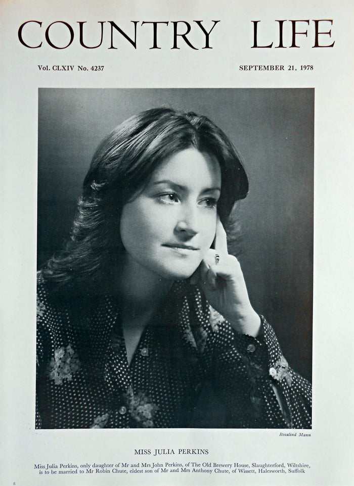Miss Julia Perkins Country Life Magazine Portrait September 21, 1978 Vol. CLXIV No. 4237