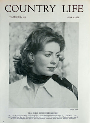Miss Julie Remmington-Hobbs Country Life Magazine Portrait June 1, 1978 Vol. CLXIII No. 4221