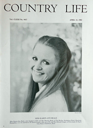 Miss Karen-Ann Beale Country Life Magazine Portrait April 15, 1982 Vol. CLXXI No. 4417 - Copy