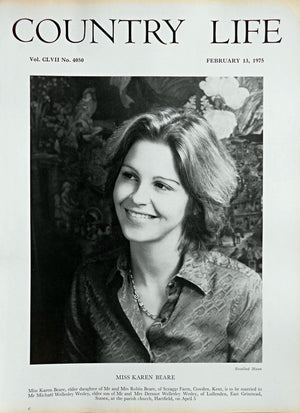 Miss Karen Beare Country Life Magazine Portrait February 13, 1975 Vol. CLVII No. 4050 - Copy