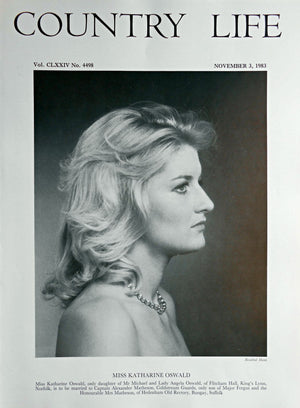 Miss Katharine Oswald Country Life Magazine Portrait November 3, 1983 Vol. CLXXIV No. 4498