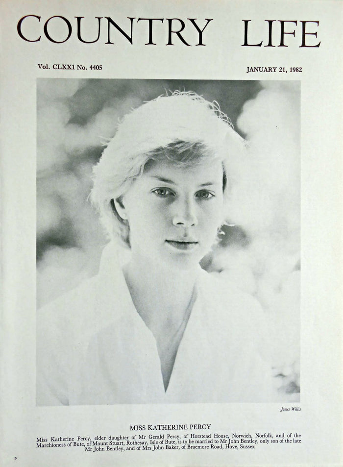 Miss Katherine Percy Country Life Magazine Portrait January 21, 1982 Vol. CLXXI No. 4405