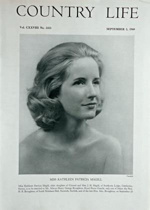 Miss Kathleen Patricia Magill Country Life Magazine Portrait September 1, 1960 Vol. CXXVIII No. 3313