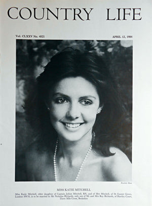 Miss Katie Mitchell Country Life Magazine Portrait April 12, 1984 Vol. CLXXV No. 4521