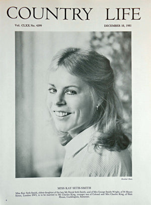 Miss Kay Seth-Smith Country Life Magazine Portrait December 10, 1981 Vol. CLXX No. 4399 - Copy
