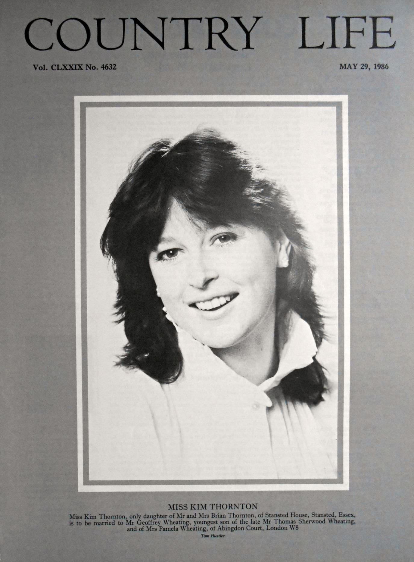 Miss Kim Thornton Country Life Magazine Portrait May 29, 1986 Vol. CLXXIX No. 4632