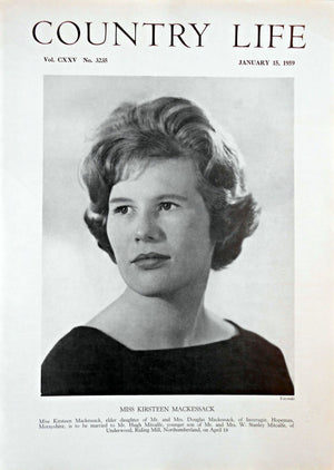 Miss Kirsteen Mackessack Country Life Magazine Portrait January 15, 1959 Vol. CXXV No. 3235