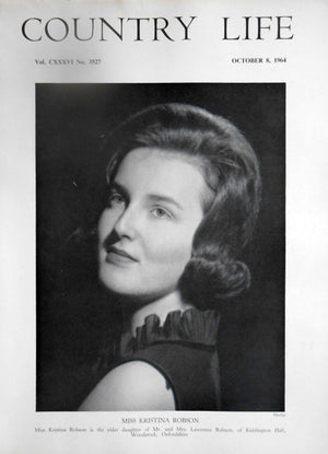 Miss Kristina Robson Country Life Magazine Portrait October 8, 1964 Vol. CXXXVI No. 3527 - Copy 2