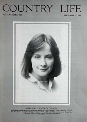 Miss Laura Darroch of Gourock Country Life Magazine Portrait September 12, 1985 Vol. CLXXVIII No. 4595
