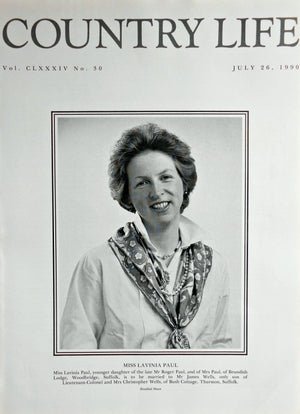 Miss Lavinia Paul Country Life Magazine Portrait July 26, 1990 Vol. CLXXXIV No. 30