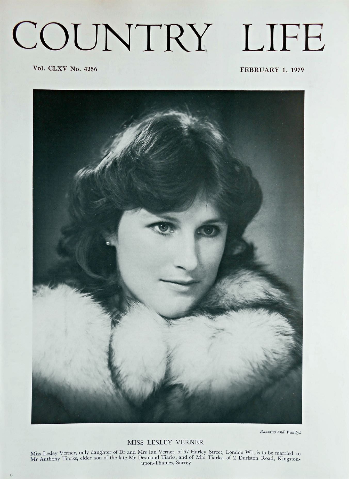 Miss Lesley Verner Country Life Magazine Portrait February 1, 1979 Vol. CLXV No. 4256