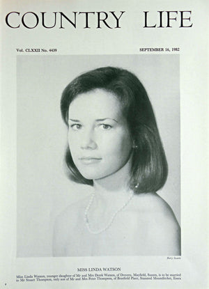 Miss Linda Watson Country Life Magazine Portrait September 16, 1982 Vol. CLXXII No. 4439 - Copy