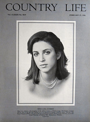 Miss Lisa Aubrey Country Life Magazine Portrait February 27, 1986 Vol. CLXXIX No. 4619