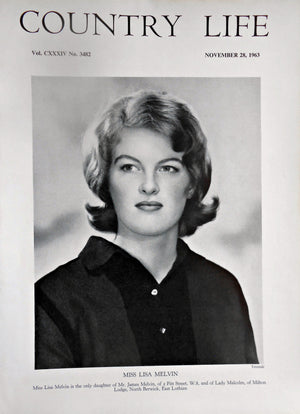 Miss Lisa Melvin Country Life Magazine Portrait November 28, 1963 Vol. CXXXIV No. 3482