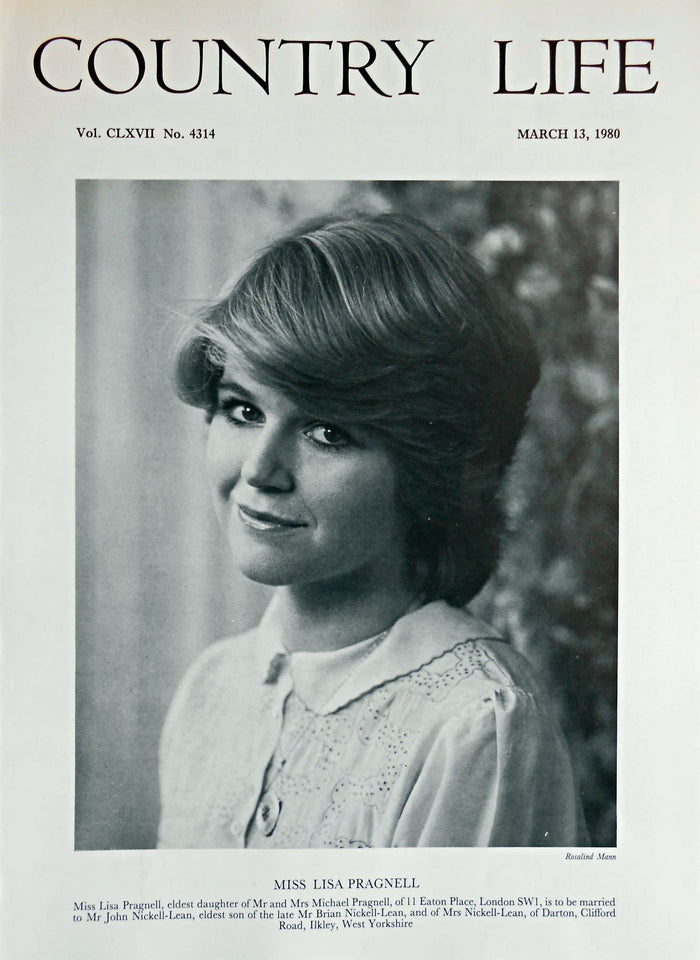 Miss Lisa Pragnell Country Life Magazine Portrait March 13, 1980 Vol. CLXVII No. 4314