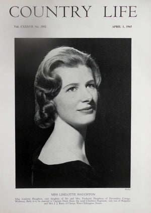 Miss Liselotte Haughton Country Life Magazine Portrait April 1, 1966 Vol. CXXXVII No. 3552 - Copy