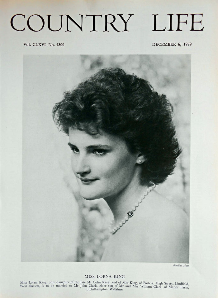 Miss Lorna King Country Life Magazine Portrait December 6, 1979 Vol. CLXVI No. 4300
