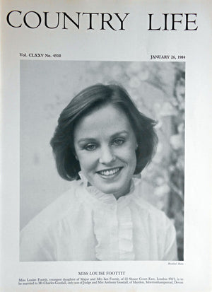Miss Louise Foottit Country Life Magazine Portrait January 26, 1984 Vol. CLXXV No. 4510
