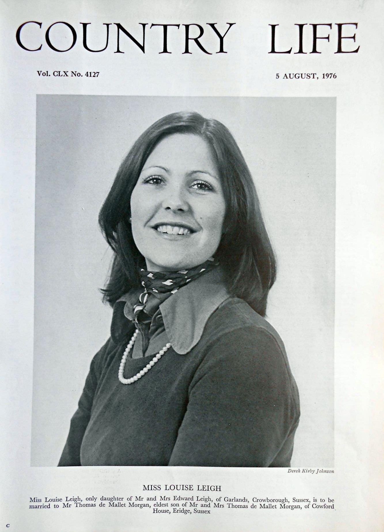 Miss Louise Leigh Country Life Magazine Portrait August 5, 1976 Vol. CLX No. 4127 - Copy