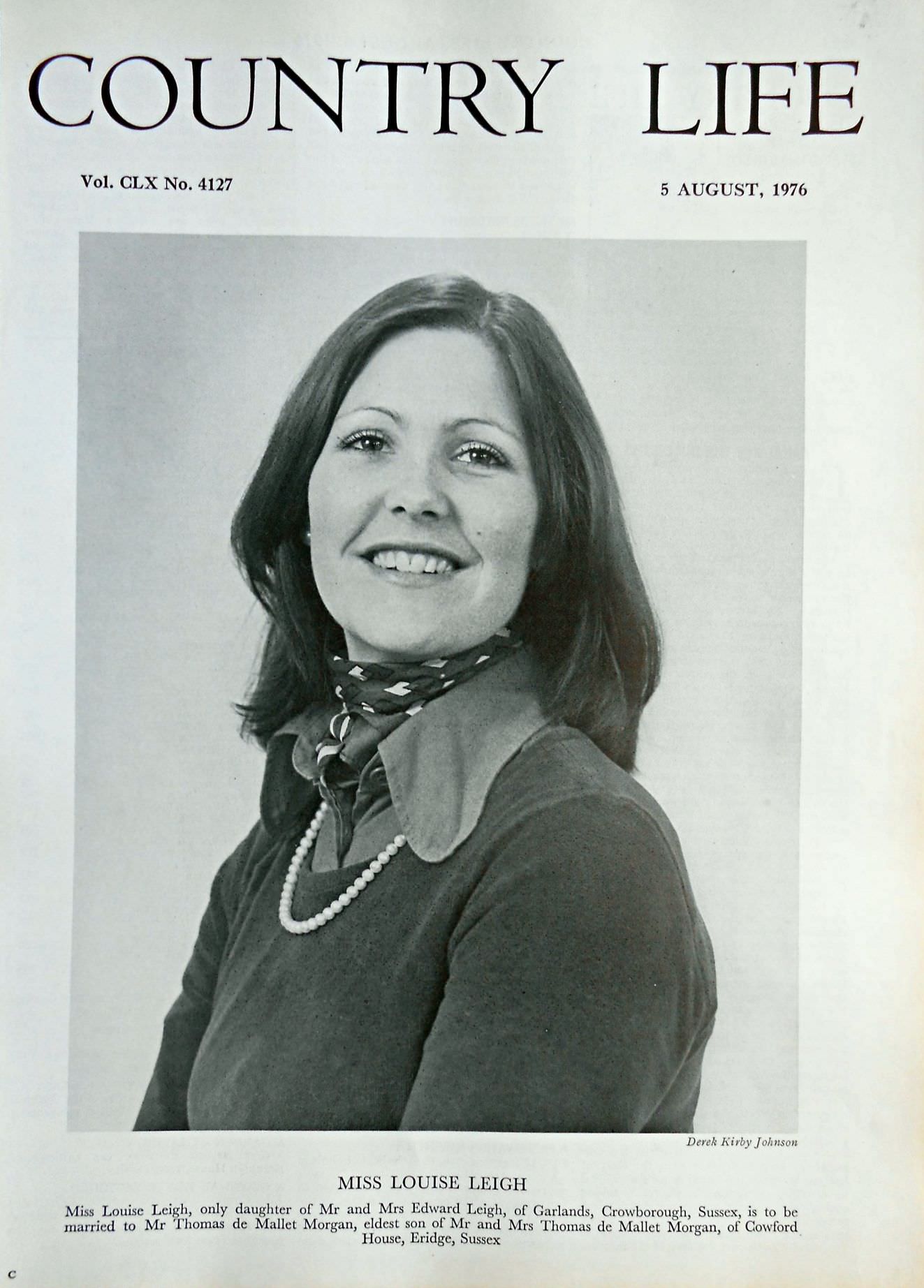 Miss Louise Leigh Country Life Magazine Portrait August 5, 1976 Vol. CLX No. 4127