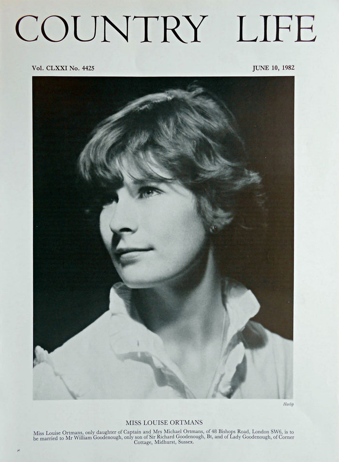 Miss Louise Ortmans Country Life Magazine Portrait June 10, 1982 Vol. CLXXI No. 4425