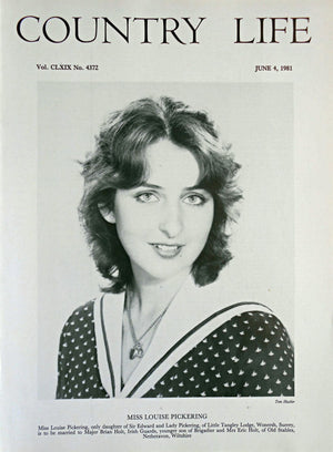 Miss Louise Pickering Country Life Magazine Portrait June 4, 1981 Vol. CLXIX No. 4372