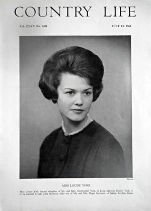 Miss Louise York Country Life Magazine Portrait July 13, 1961 Vol. CXXX No. 3358
