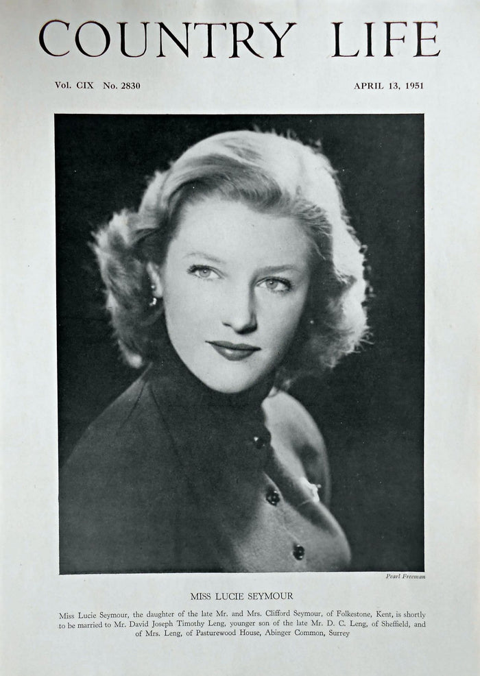 Miss Lucie Seymour Country Life Magazine Portrait April 13, 1951 Vol. CIX No. 2830