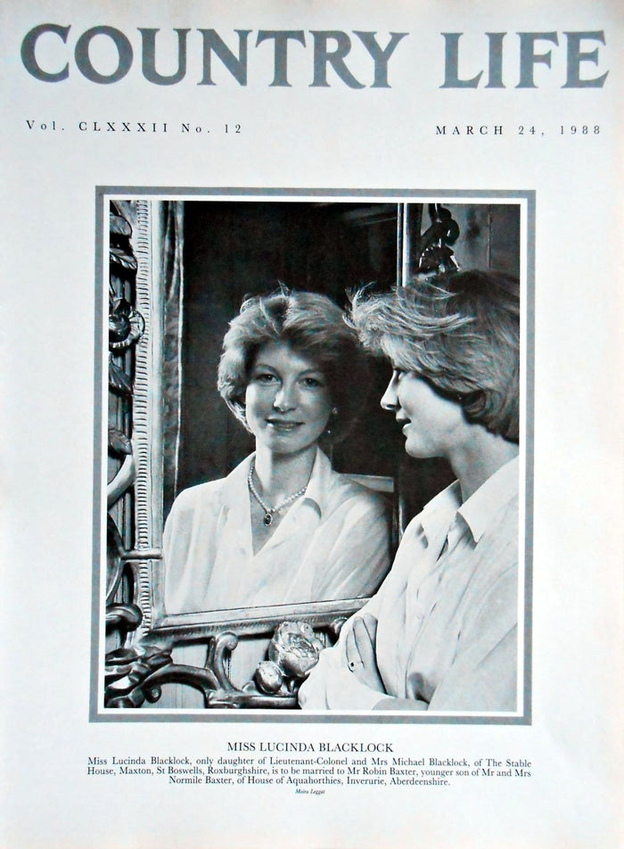 Miss Lucinda Blacklock Country Life Magazine Portrait March 24, 1988 Vol. CLXXXII No. 12
