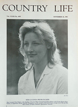 Miss Lucinda Prior-Palmer Country Life Magazine Portrait November 26, 1981 Vol. CLXX No. 4397 - Copy