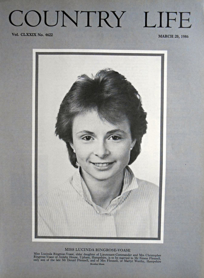 Miss Lucinda Ringrose-Voase Country Life Magazine Portrait March 20, 1986 Vol. CLXXIX No. 4622