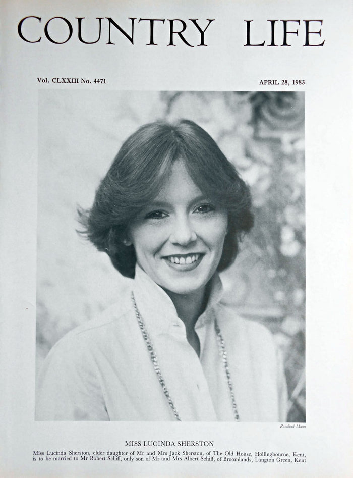 Miss Lucinda Sherston Country Life Magazine Portrait April 28, 1983 Vol. CLXXIII No. 4471