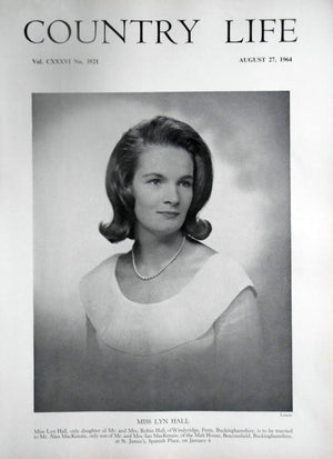 Miss Lyn Hall Country Life Magazine Portrait August 27, 1964 Vol. CXXXVI No. 3521 - Copy