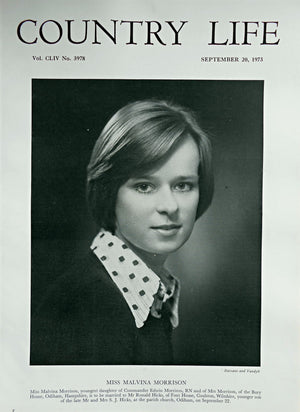 Miss Malvina Morrison Country Life Magazine Portrait September 20, 1973 Vol. CLIV No. 3978