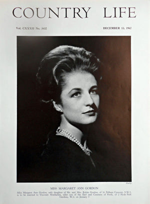 Miss Margaret Ann Gordon Country Life Magazine Portrait December 13, 1962 Vol. CXXXII No. 3432