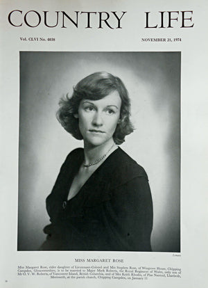 Miss Margaret Rose Country Life Magazine Portrait November 21, 1974 Vol. CLVI No. 4038 - Copy