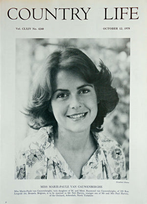 Miss Marie-Paule van Cauwenberghe Country Life Magazine Portrait October 12, 1978 Vol. CLXIV No. 4240