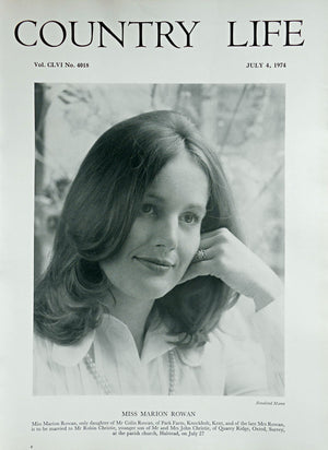 Miss Marion Rowan Country Life Magazine Portrait July 4, 1974 Vol. CLVI No. 4018