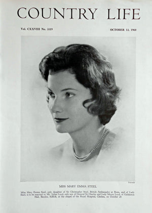 Miss Mary Emma Steel Country Life Magazine Portrait October 13, 1960 Vol. CXXVIII No. 3319
