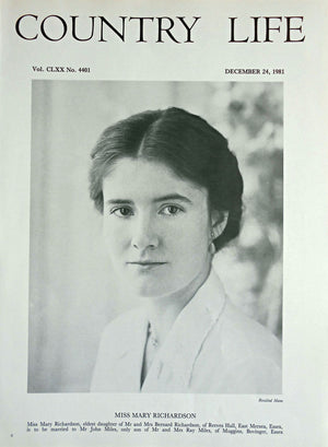 Miss Mary Richardson Country Life Magazine Portrait December 24, 1981 Vol. CLXX No. 4401