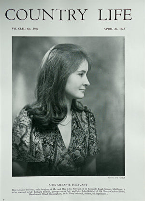 Miss Melanie Pillivant Country Life Magazine Portrait April 26, 1973 Vol. CLIII No. 3957 - Copy