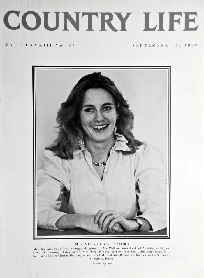 Miss Melanie Stuttaford Country Life Magazine Portrait September 14, 1989 Vol. CLXXXIII No. 37