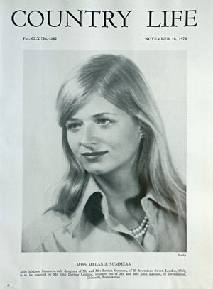 Miss Melanie Summers Country Life Magazine Portrait November 18, 1976 Vol. CLX No. 4142