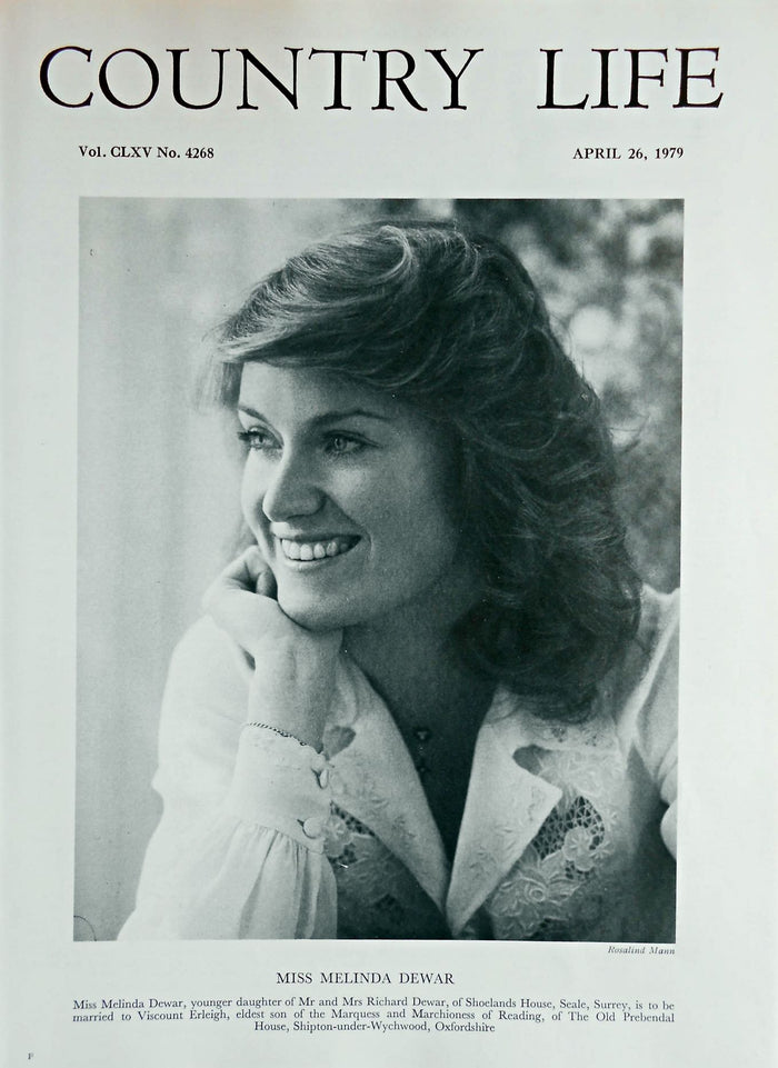 Miss Melinda Dewar Country Life Magazine Portrait April 26, 1979 Vol. CLXV No. 4268