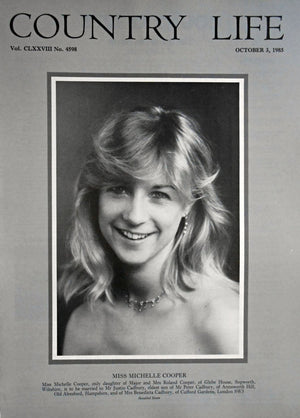 Miss Michelle Cooper Country Life Magazine Portrait October 3, 1985 Vol. CLXXVIII No. 4598