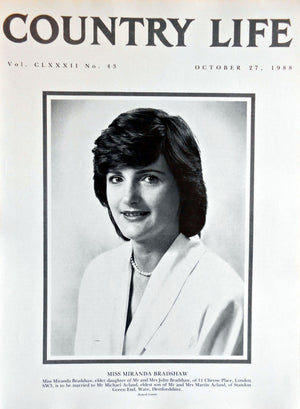 Miss Miranda Bradshaw Country Life Magazine Portrait October 27, 1988 Vol. CLXXXII No. 43
