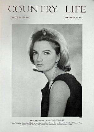 Miss Miranda Chisenhale-Marsh Country Life Magazine Portrait December 21, 1961 Vol. CXXX No. 3381