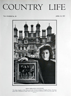 Miss Miranda Leatham Country Life Magazine Portrait April 30, 1987 Vol. CLXXXI No. 18