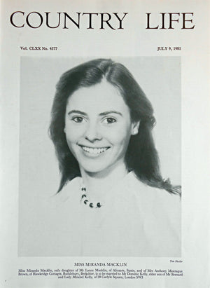 Miss Miranda Macklin Country Life Magazine Portrait July 9, 1981 Vol. CLXX No. 4377 - Copy